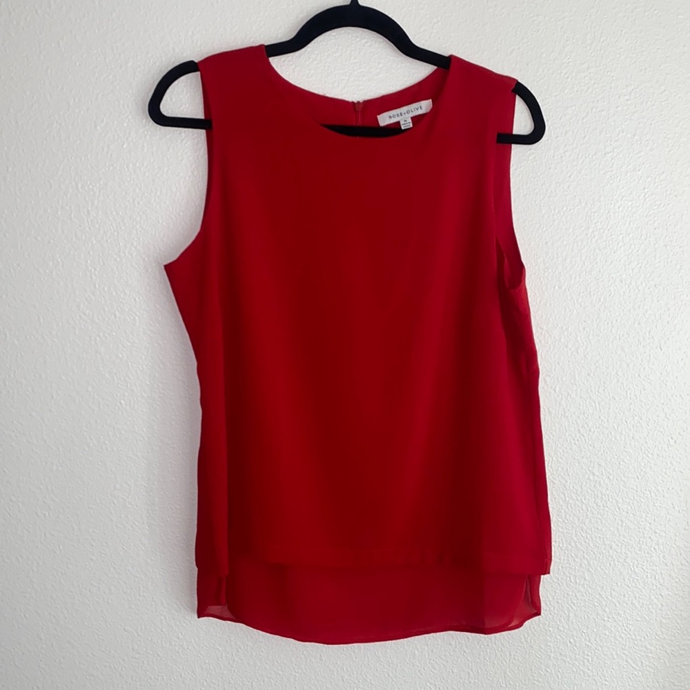 Rose + Olive Red Tank